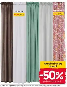 Rusta Gardin Linn og Noomi tilbud