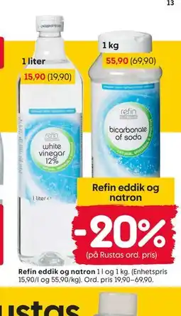 Rusta Refin eddik og natron tilbud