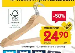 Rusta Kleshengere, Medlemspris tilbud
