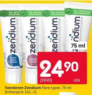 Rusta Tannkrem Zendium tilbud