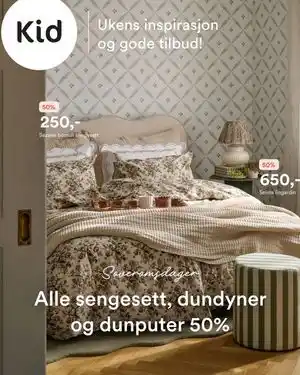 Alle sengesett, dundyner og dunputer 50%