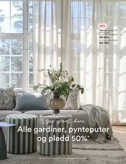 Kid Interiør Alle gardiner, pynteputer og pledd 50% tilbud