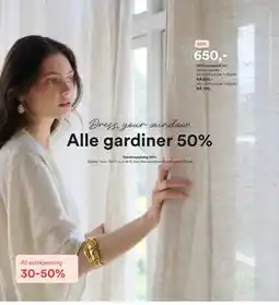 Kid Interiør Alle gardiner 50% tilbud