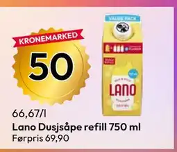 Gigaboks Lano Dusjsåpe refill 750 ml tilbud
