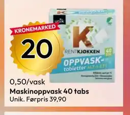 Gigaboks Maskinoppvask 40 tabs tilbud