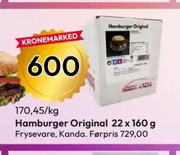 Gigaboks Hamburger Original 22 x 160 g tilbud