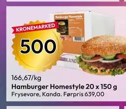 Gigaboks Hamburger Homestyle 20 x 150 g tilbud