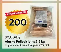 Gigaboks Alaska Pollock loins 2,5 kg tilbud