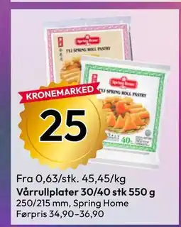 Gigaboks Vårrullplater 30/40 stk 550 g tilbud