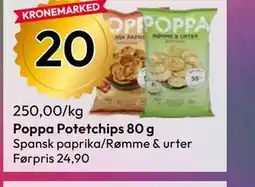 Gigaboks Poppa Potetchips 80 g tilbud