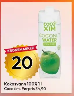 Gigaboks Kokosvann 100% 1 l tilbud