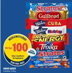Coop Obs NIDAR BARER, Medlemspris tilbud