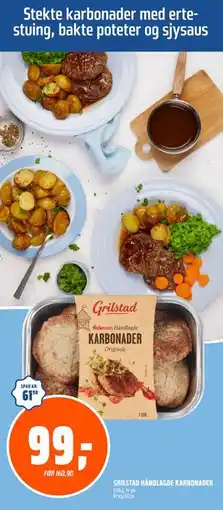 Coop Obs GRILSTAD HÅNDLAGDE KARBONADER tilbud