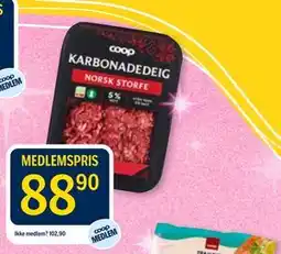 Coop Prix KARBONADEDEIG tilbud