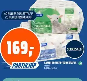 LAMBI TOALETT-/TØRKEPAPIR