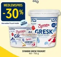 Coop Prix SYNNØVE GRESK YOGHURT tilbud