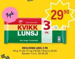 Coop Prix FREIA KVIKK LUNSJ 3 PK tilbud