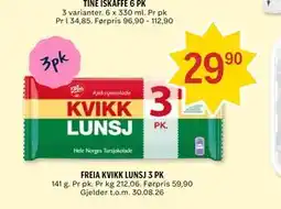 Coop Prix FREIA KVIKK LUNSJ 3 PK tilbud