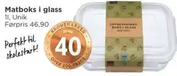 Meny Matboks i glass tilbud