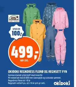 Coop Obs OKIDOKI REGNDRESS FLORØ OG REGNSETT FYN tilbud