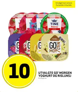 Bunnpris Utvalgte go' morgen yoghurt og rislunsj tilbud