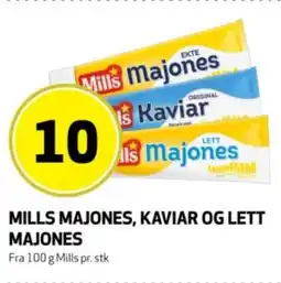 Bunnpris Mills majones, kaviar og lett majones tilbud