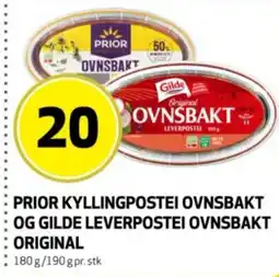 Bunnpris Prior kyllingpostei ovnsbakt og gilde leverpostei ovnsbakt original tilbud