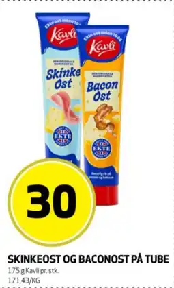 Bunnpris Kavli Skinkeost og baconost på tube: tilbud