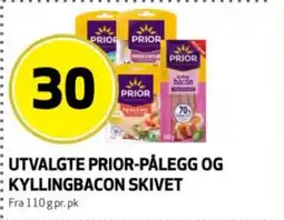 Bunnpris Utvalgte prior-pålegg og kyllingbacon skivet tilbud