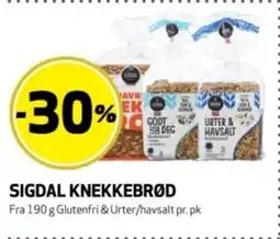 Bunnpris SIGDAL KNEKKEBRØD tilbud