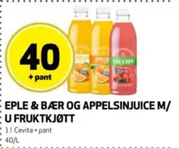 Bunnpris Eple & bær og appelsinjuice m/ u fruktkjøtt tilbud