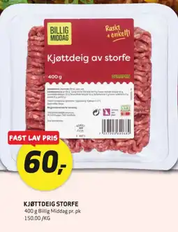 Bunnpris Billig Middag Kjøttdeig storfe tilbud