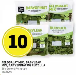 Bunnpris Grønn & Frisk Feldsalat mix, babyleaf mix, babyspinat og ruccula tilbud