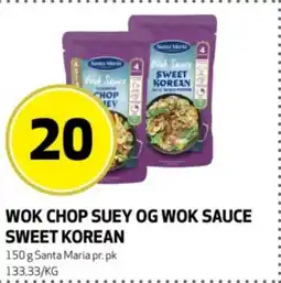 Bunnpris Wok chop suey og wok sauce sweet korean tilbud