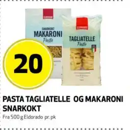 Bunnpris Eldorado Pasta tagliatelle og makaroni snarkokt tilbud