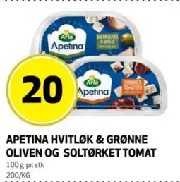 Bunnpris Apetina hvitløk & grønne oliven og soltørket tomat tilbud
