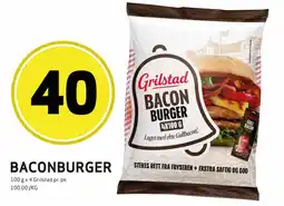 Bunnpris Grilstad Bacon burger tilbud