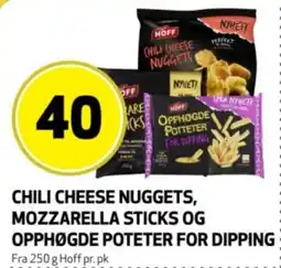 Bunnpris Chili cheese nuggets, mozzarella sticks og opphøgde poteter for dipping tilbud