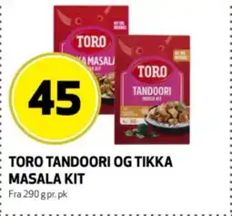 Bunnpris Toro tandoori og tikka masala kit tilbud