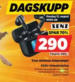 POWER SENZ True wireless ørepropper tilbud