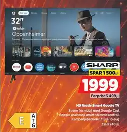 POWER SHARP 32 HD Ready Smart Google TV tilbud