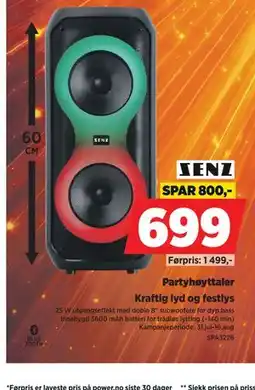 POWER SENZ Partyhøyttaler tilbud