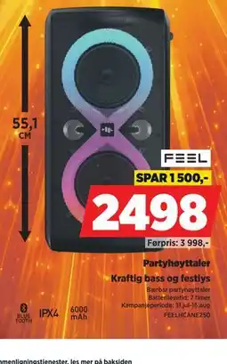 POWER FEEL Partyhøyttaler tilbud