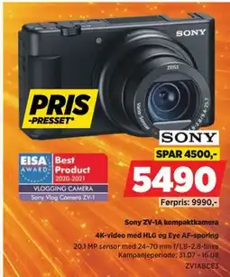 POWER Sony ZV-1A kompaktkamera tilbud