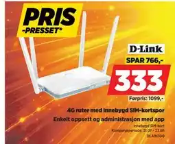 POWER 4G ruter med innebygd SIM-kortspor tilbud