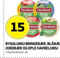 Bunnpris BYGGLUNSJ BRINGEBÆR, BLÅBÆR, JORDBÆR OG EPLE HAVRELUNSJ tilbud
