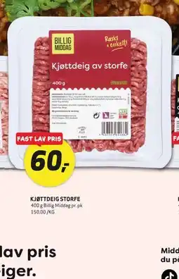 Bunnpris KJØTTDEIG STORFE tilbud