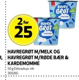Bunnpris HAVREGRØT M/MELK OG HAVREGRØT M/RØDE BÆR & KARDEMOMME tilbud