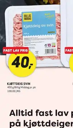Bunnpris KJØTTDEIG SVIN tilbud