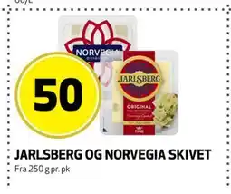Bunnpris JARLSBERG OG NORVEGIA SKIVET tilbud